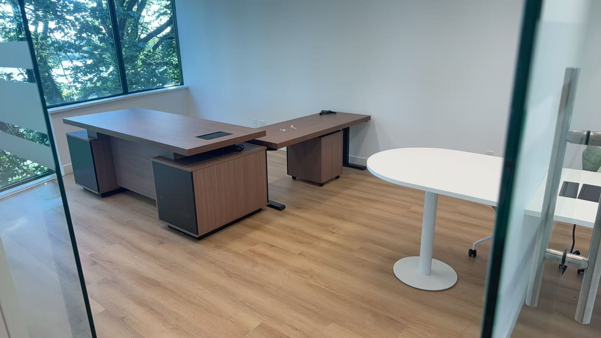 Executive office desk installation